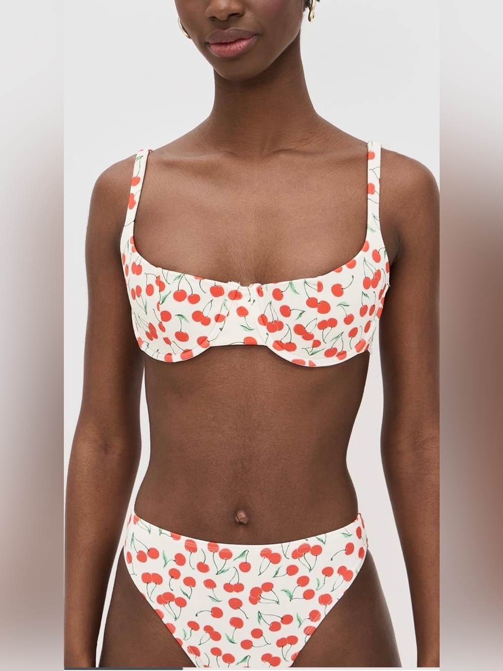 FINAL PRICE Good American Women’s Cherry Print Underwire Bikini Top, size M - Picture 2 of 4